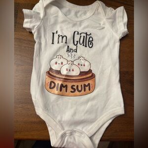 I’m cute and dim sum onesie 3 months NWOT
